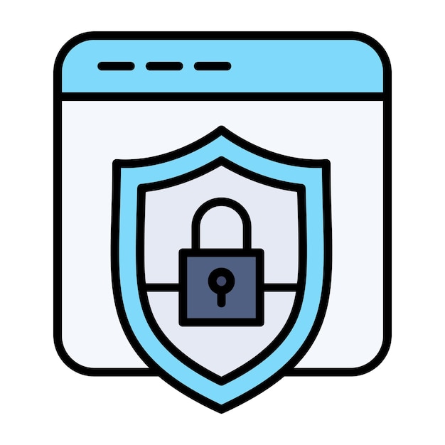 Ilustración plana de seguridad del sitio web