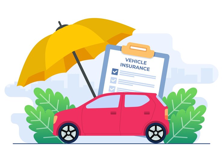 Vector ilustración plana del seguro de vehículo