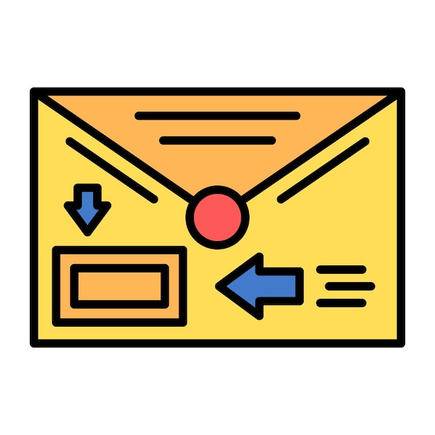 Ilustración plana de sello de correos