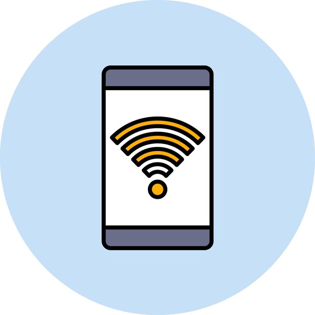 Ilustración plana de señal Wifi de 4 barras