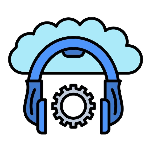 Ilustración plana del servicio en la nube