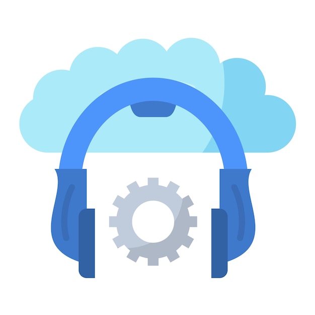 Ilustración plana del servicio en la nube
