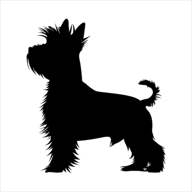 Ilustración plana de la silueta de un perro