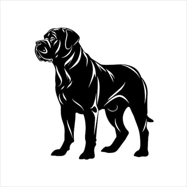 Ilustración plana de la silueta de un perro