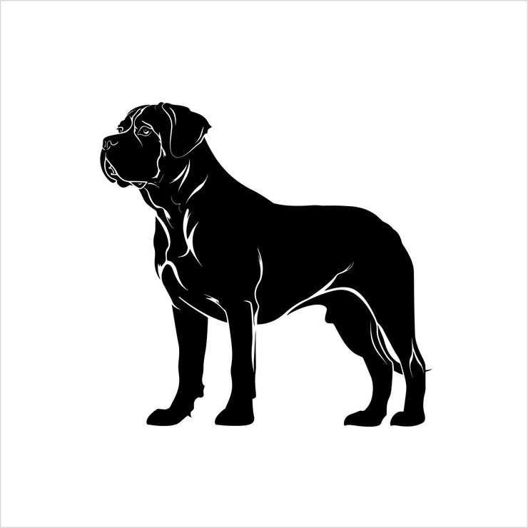 Vector ilustración plana de la silueta de un perro
