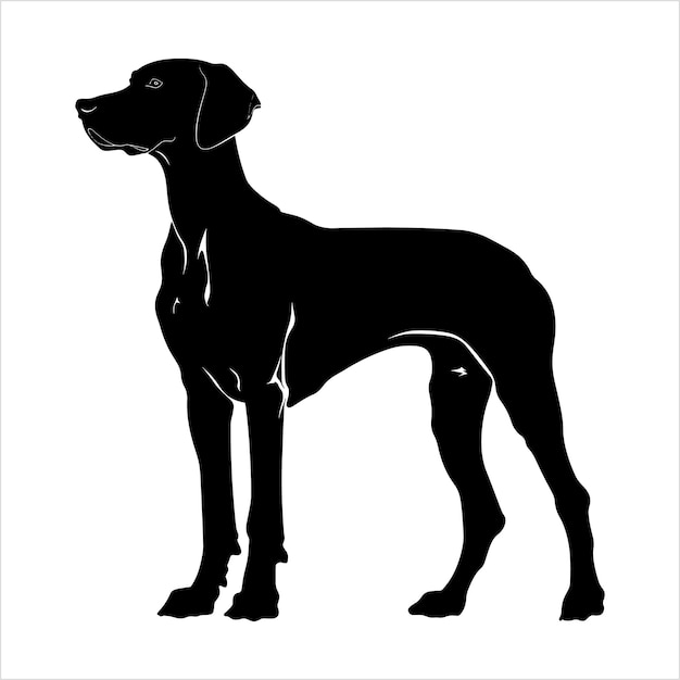 Vector ilustración plana de la silueta de un perro