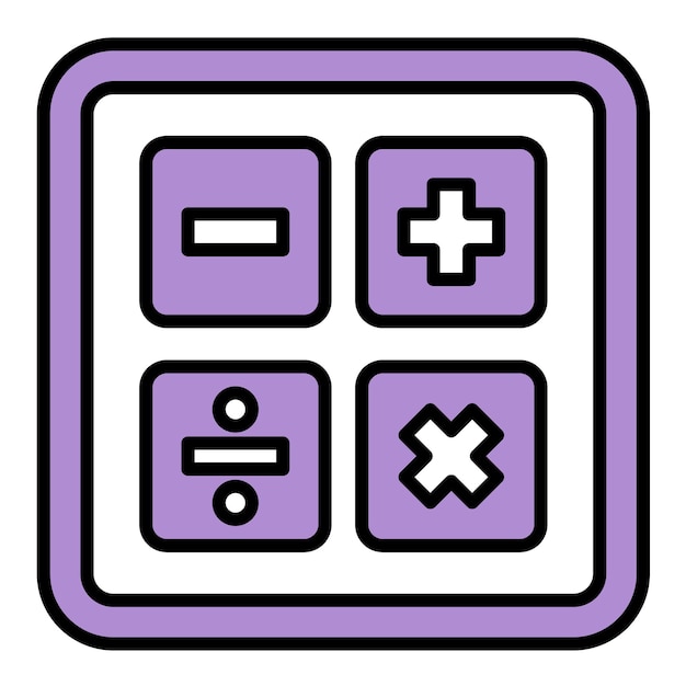 Ilustración plana de símbolos matemáticos