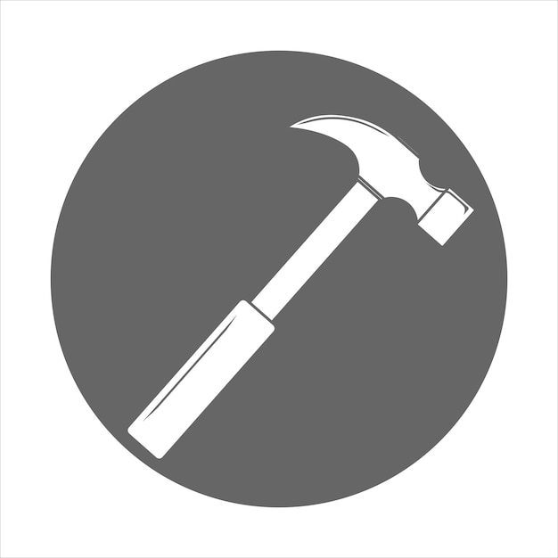 Ilustración plana simple de martillo simple para web y aplicación