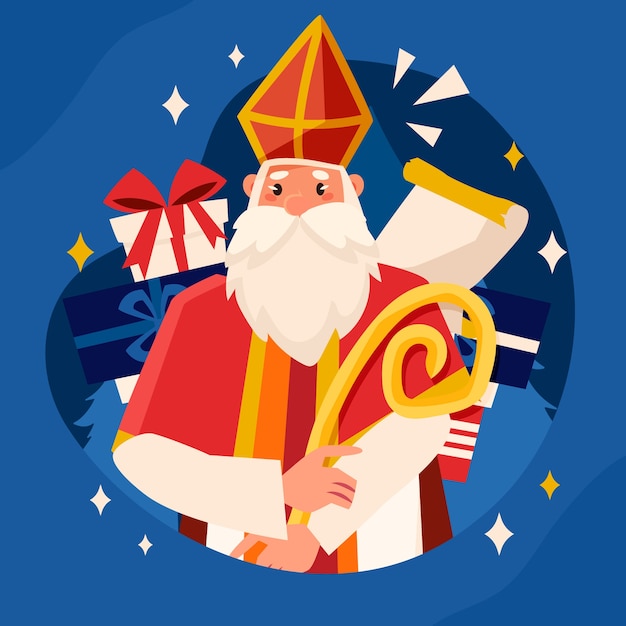 Vector ilustración plana de sinterklaas