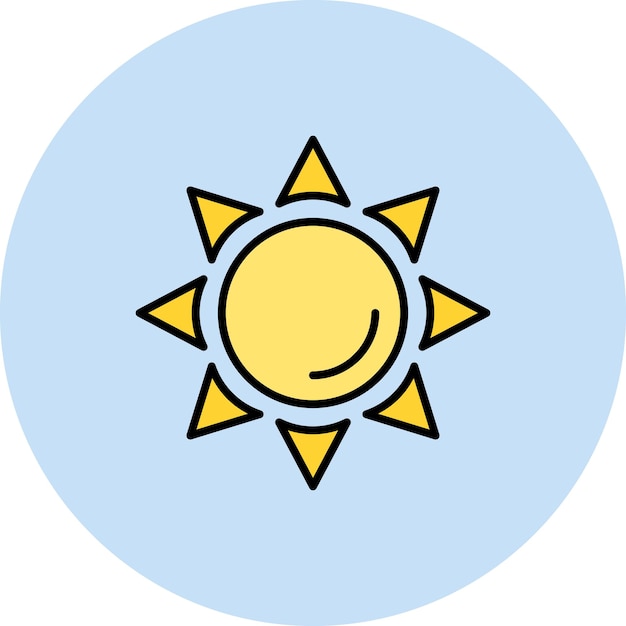 Ilustración plana del sol
