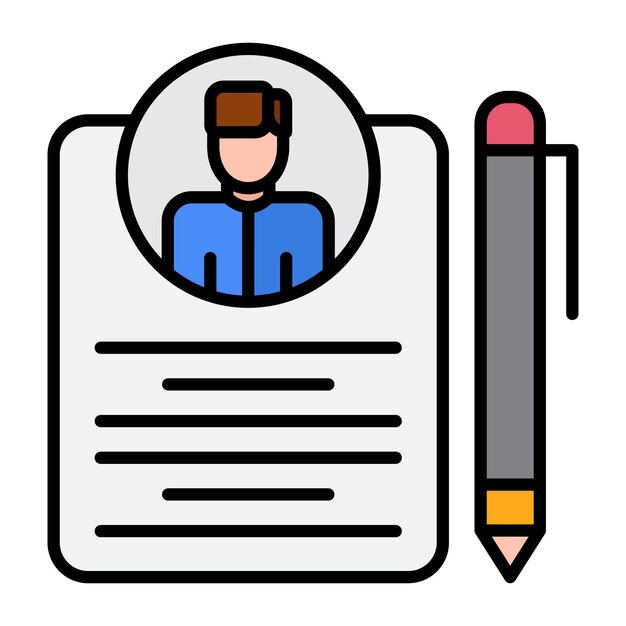 Ilustración plana de la solicitud de empleo