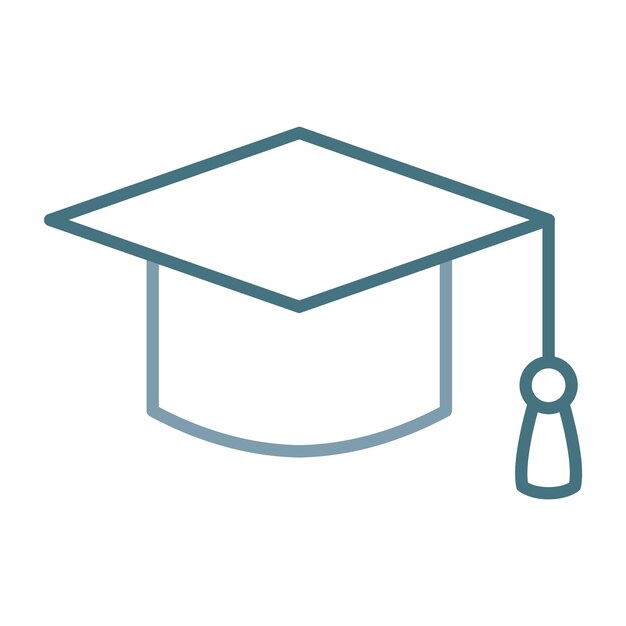 Ilustración plana del sombrero de graduación