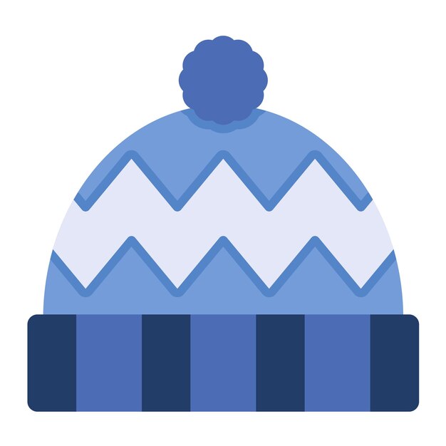 Ilustración plana de sombrero de invierno
