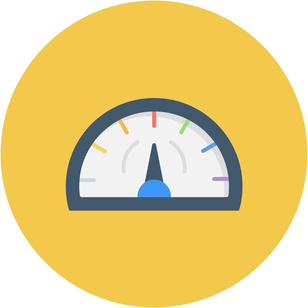 Ilustración plana del tacómetro