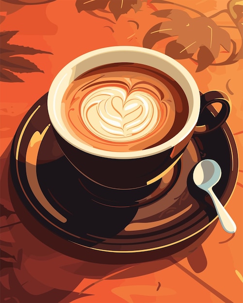 Vector ilustración plana de la taza con café de alta resolución.