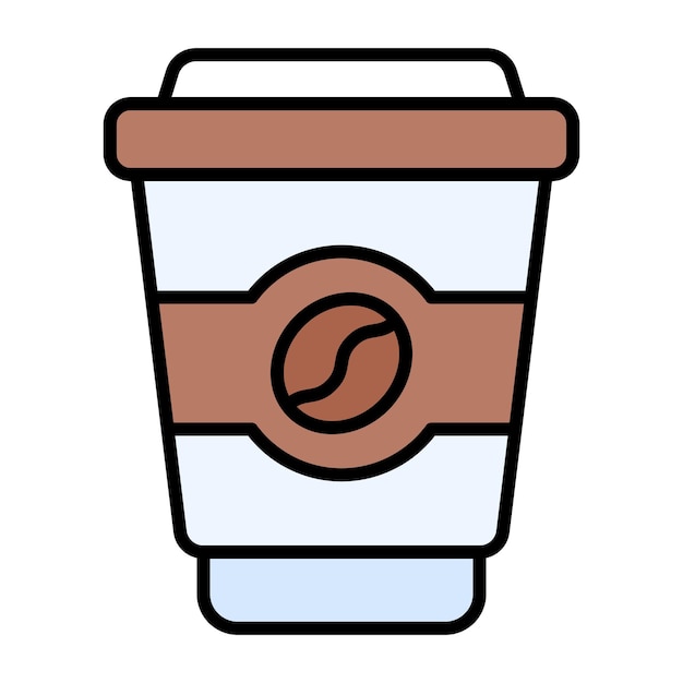 Ilustración plana de una taza de café