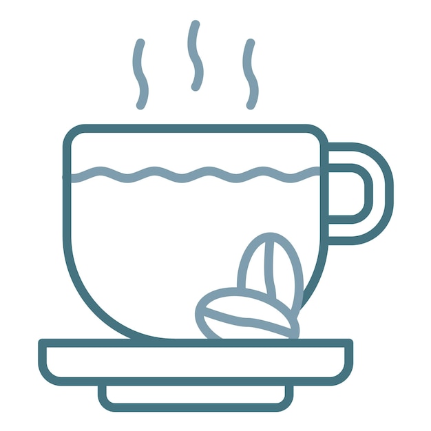 Ilustración plana de una taza de café