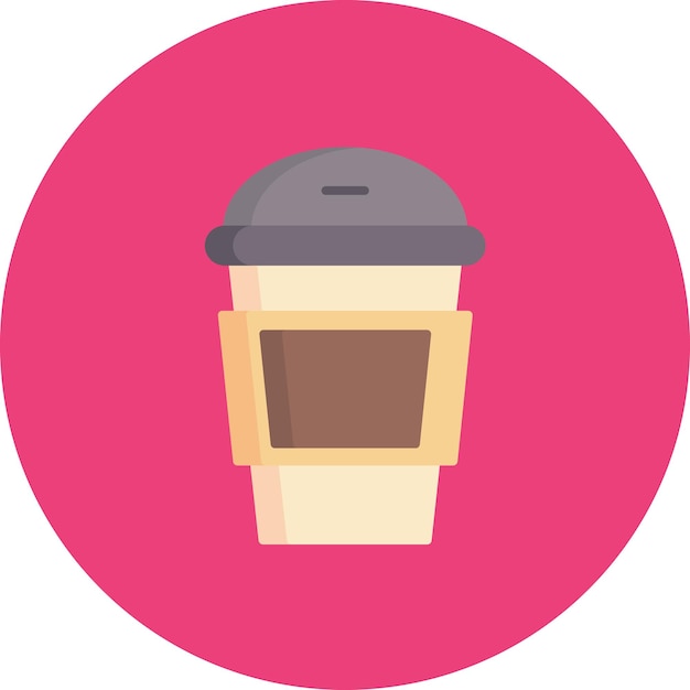 Ilustración plana de una taza de café