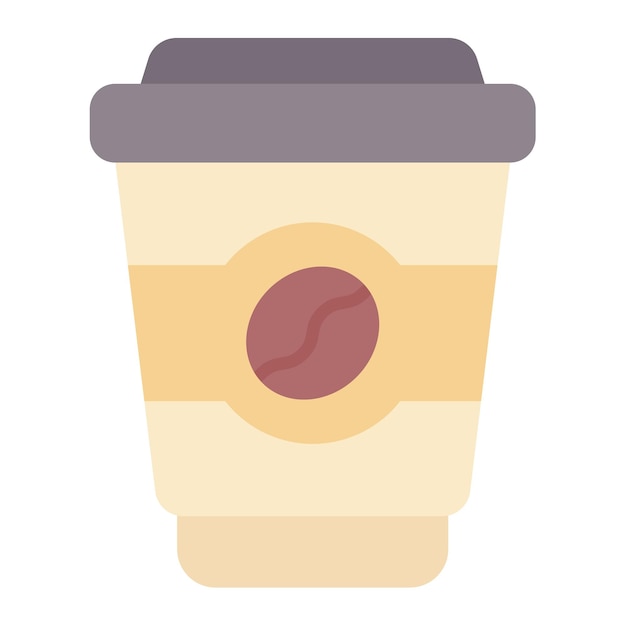 Ilustración plana de una taza de café