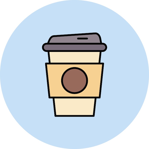 Ilustración plana de una taza de café