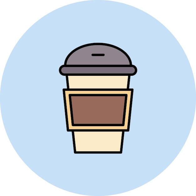 Ilustración plana de una taza de café