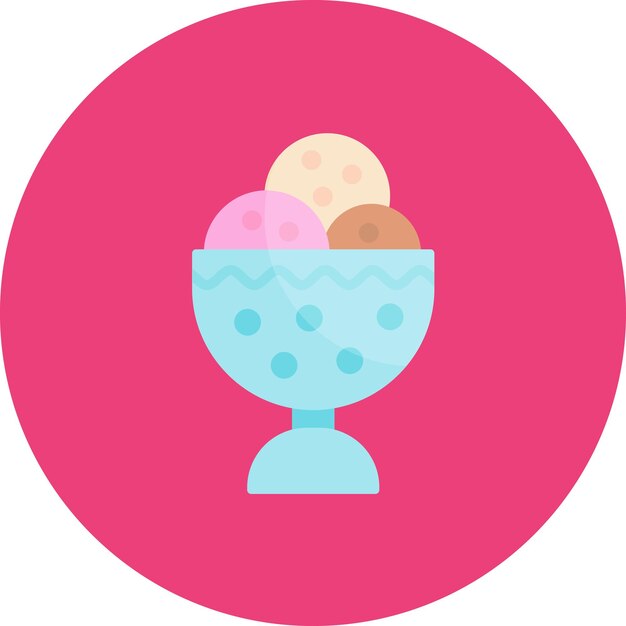 Vector ilustración plana del tazón de helado