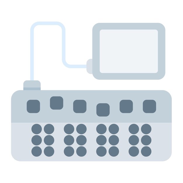 Ilustración plana del teclado en braille