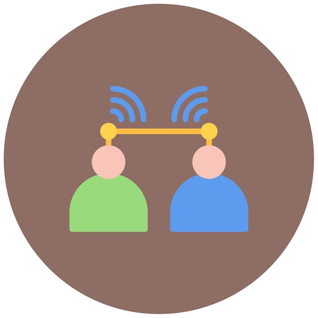Ilustración plana de la telepatía