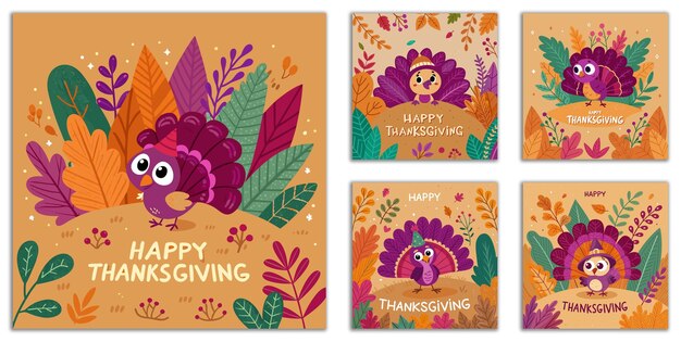 Ilustración plana con tema de otoño para la celebración de Acción de Gracias