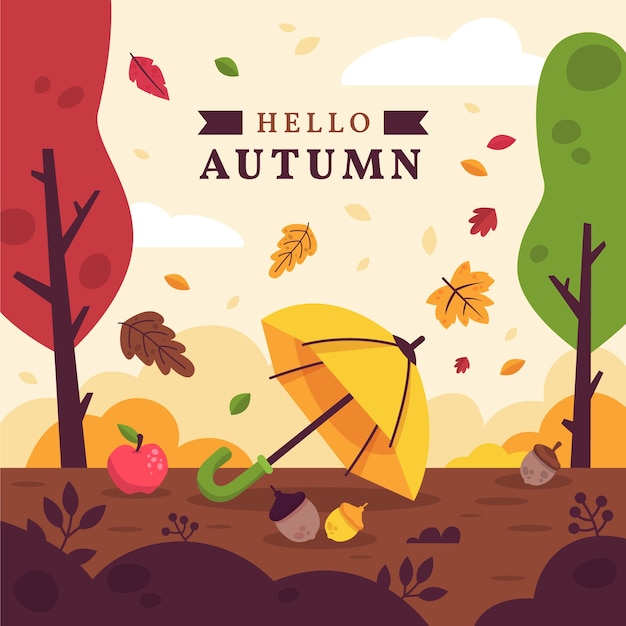 Vector ilustración plana para la temporada de otoño