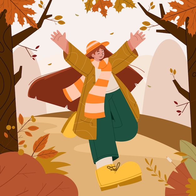 Vector ilustración plana para la temporada de otoño