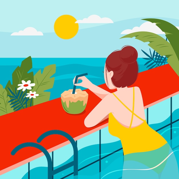 Vector ilustración plana para la temporada de verano.