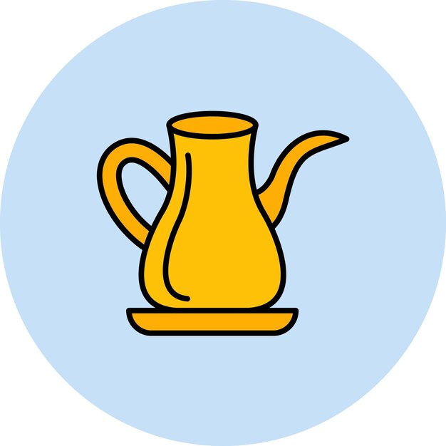 Ilustración plana de la tetera árabe