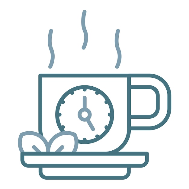 Ilustración plana del tiempo del té