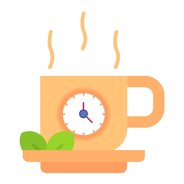 Ilustración plana del tiempo del té