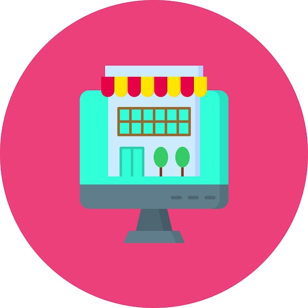Ilustración plana de la tienda en línea