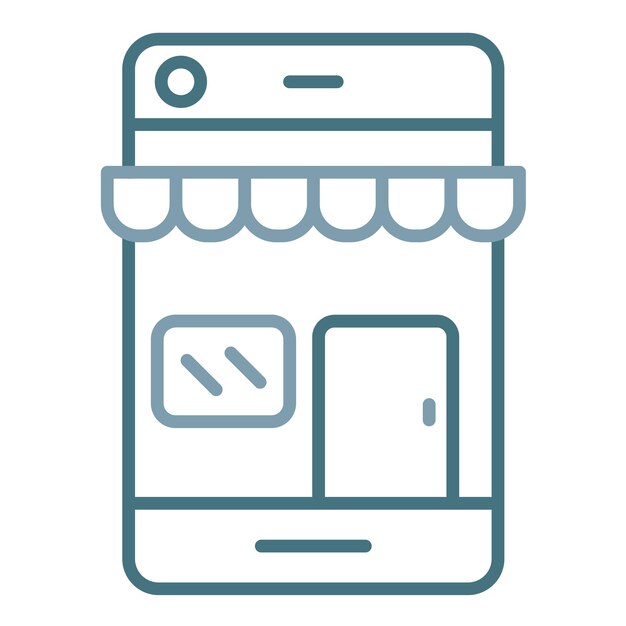Ilustración plana de la tienda en línea