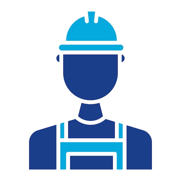 Ilustración plana del trabajador de la construcción