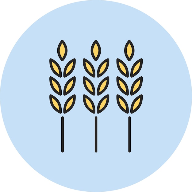 Ilustración plana de trigo