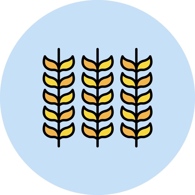 Ilustración plana de trigo