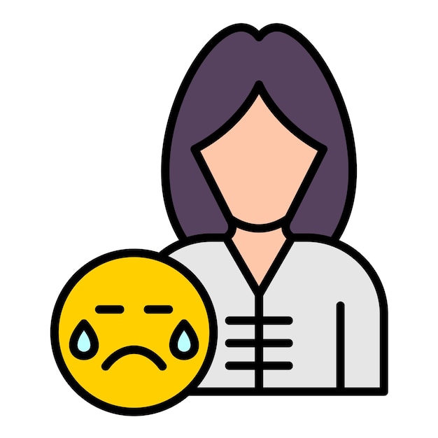 Ilustración plana triste