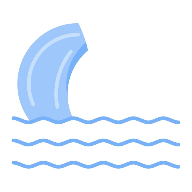 Ilustración plana del tsunami