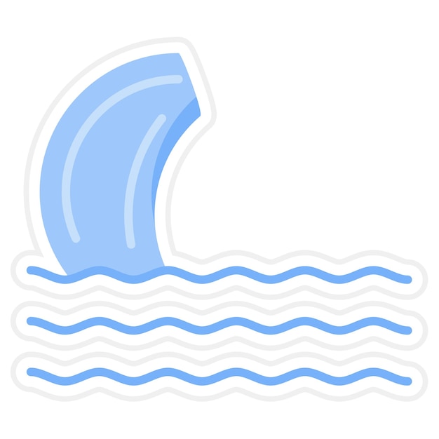 Ilustración plana del tsunami