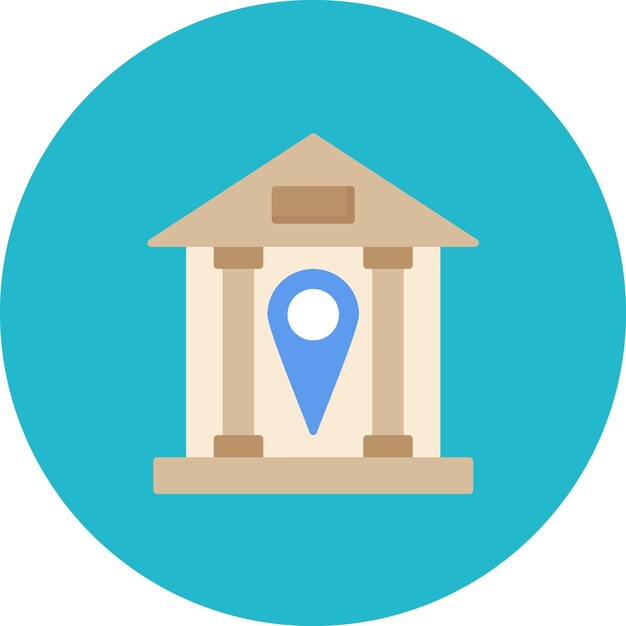 Ilustración plana de ubicación del banco