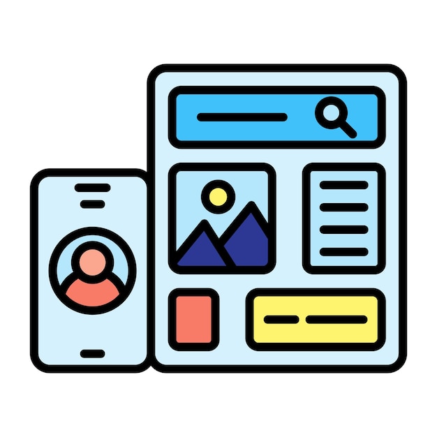 Ilustración plana de Ux del sitio web