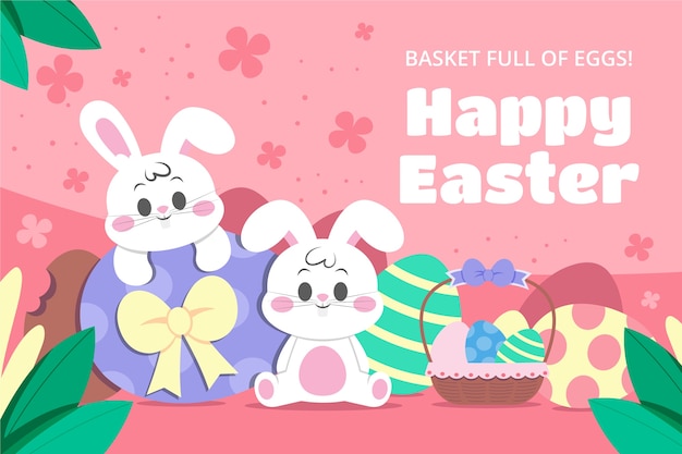 Ilustración plana para las vacaciones de Pascua.