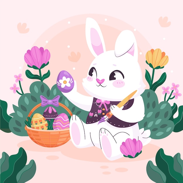 Ilustración plana para las vacaciones de Pascua.