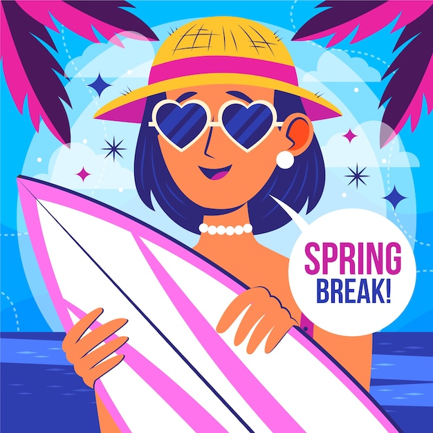 Vector ilustración plana de vacaciones de primavera