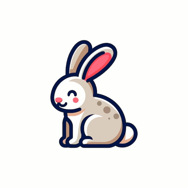 Ilustración plana del vector aislado del conejo