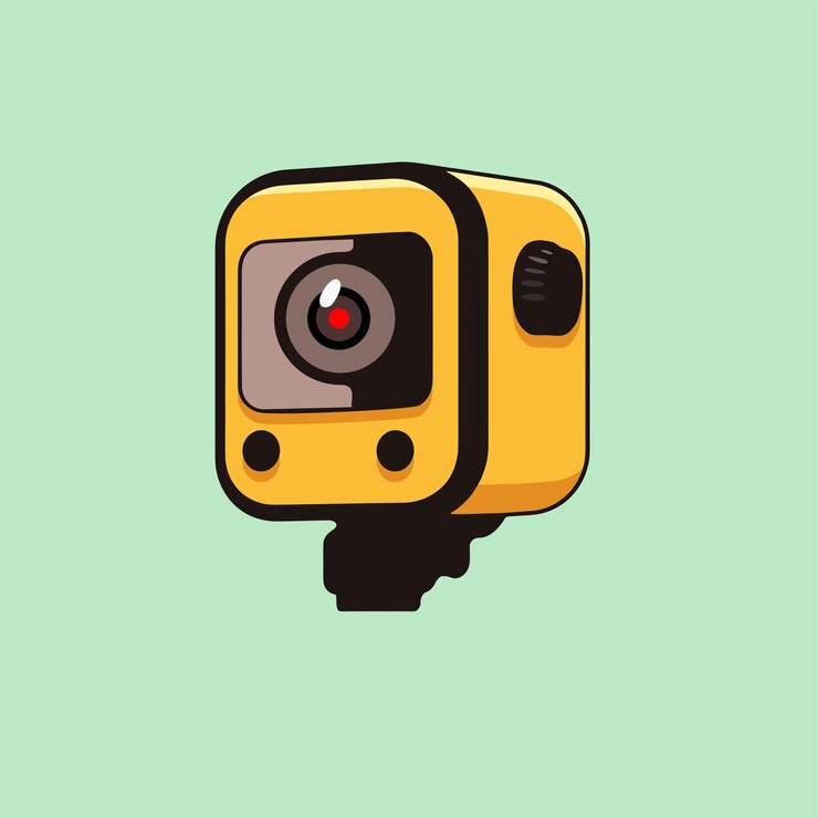 Vector ilustración plana del vector de la cámara de acción